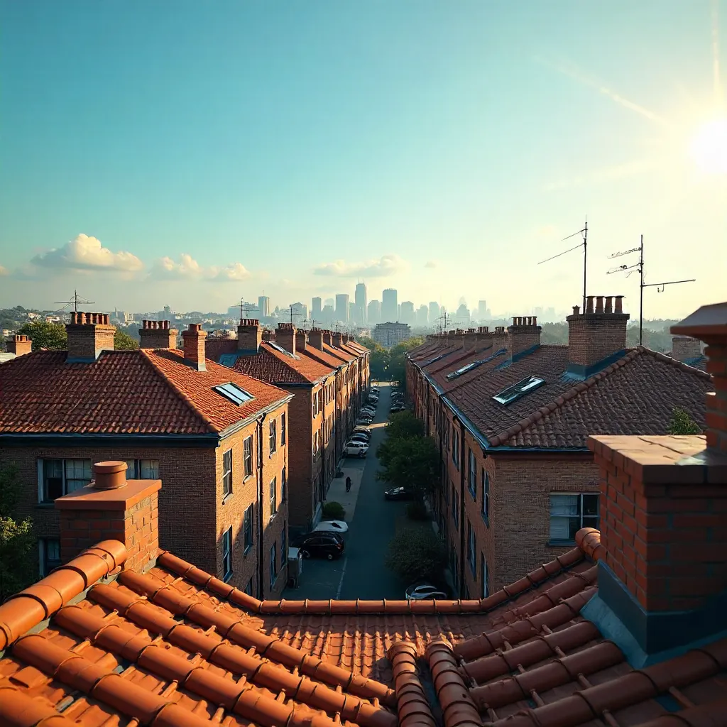 Golden Afternoon Over Serene Rooftop Cityscape