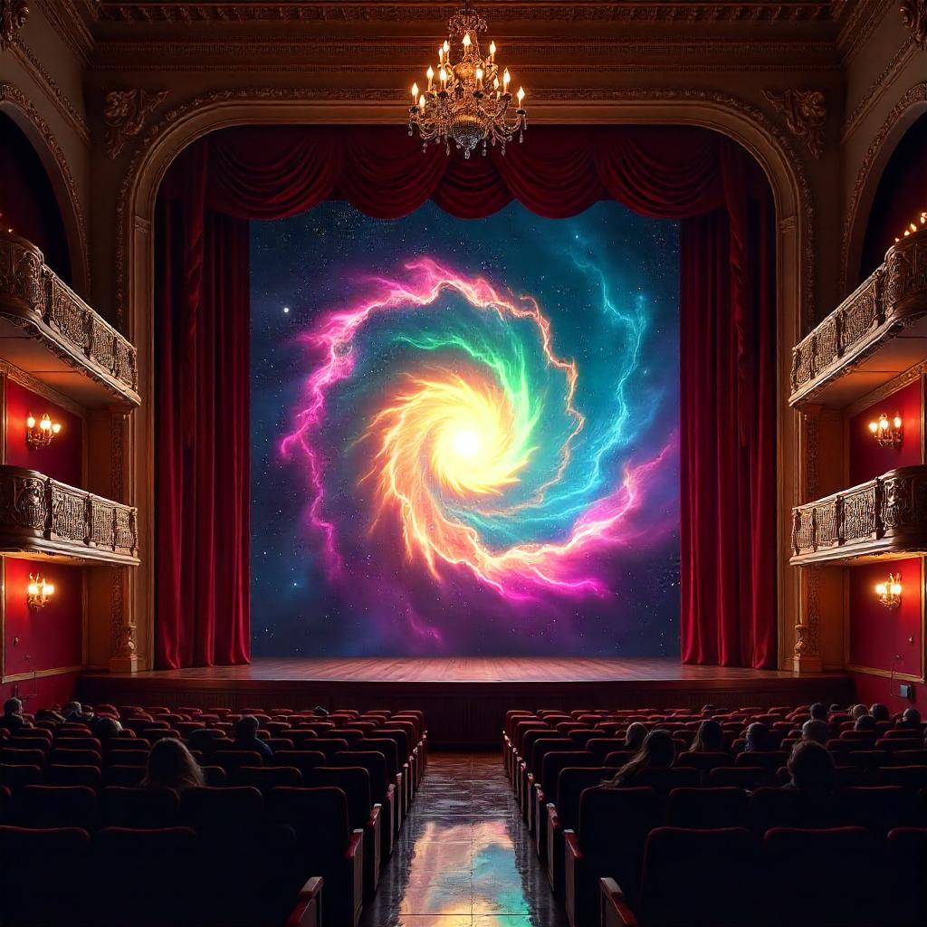 Nebula Stage: A 3D Theatrical Cosmic Render