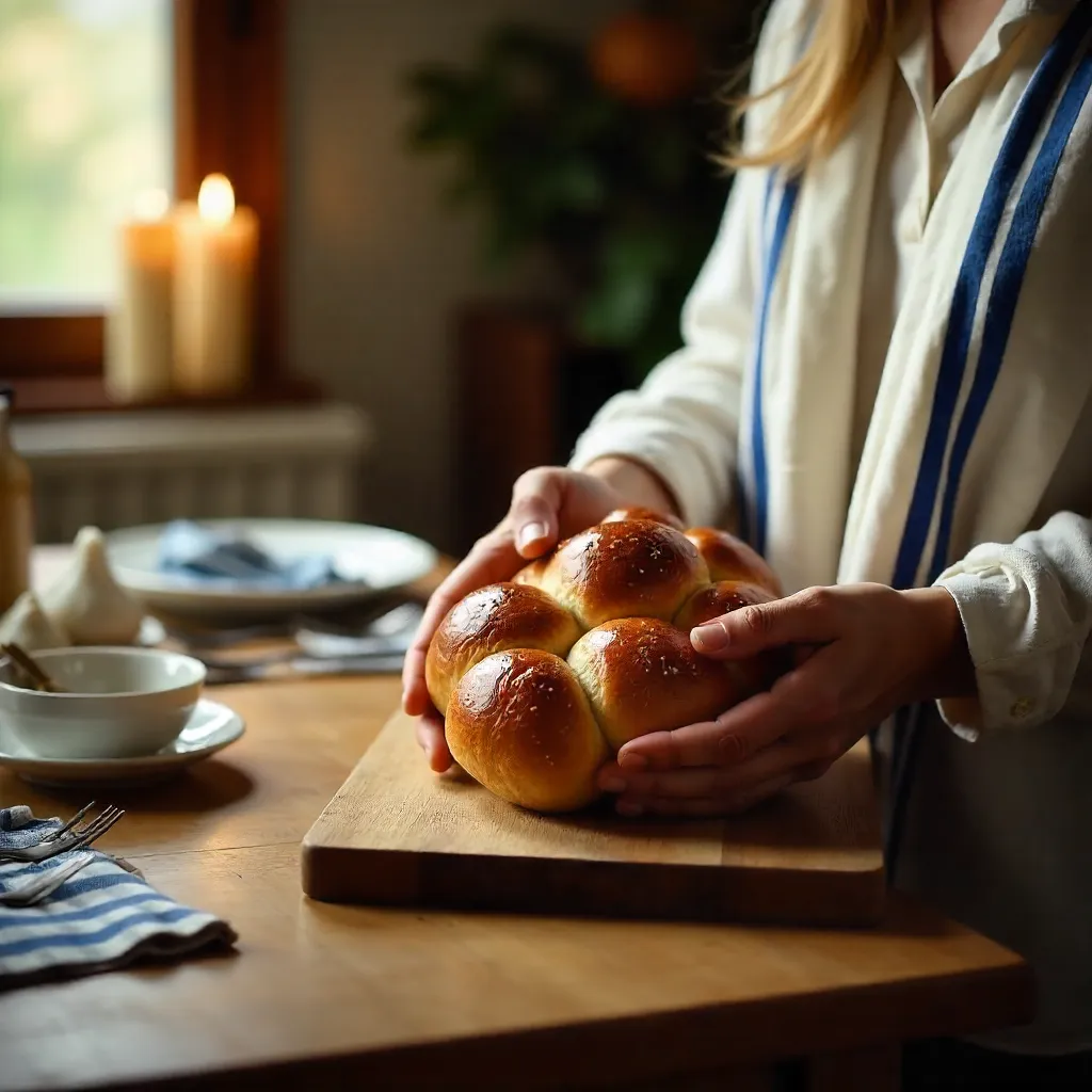 Holding Fresh Challah: A Symbol of Shabbat Traditions