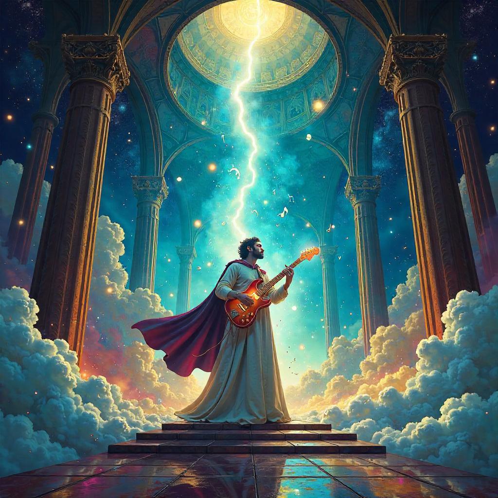 Surreal Concept Art: The Luminous Musician on Stage