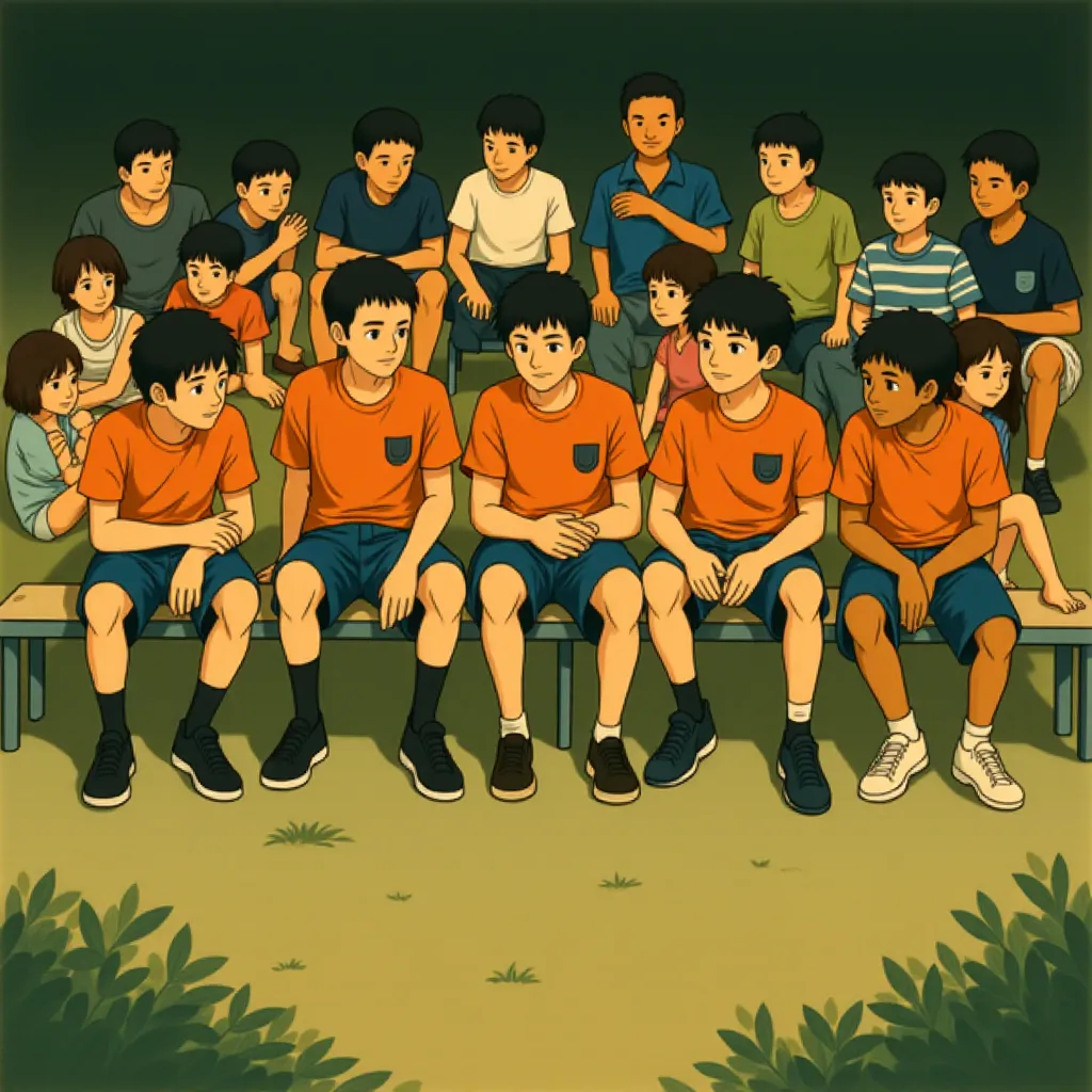 Adam Sandler, Chris Rock, Rob Schneider, David Spade, and Kevin James in Grown Ups (2010) - Anime style