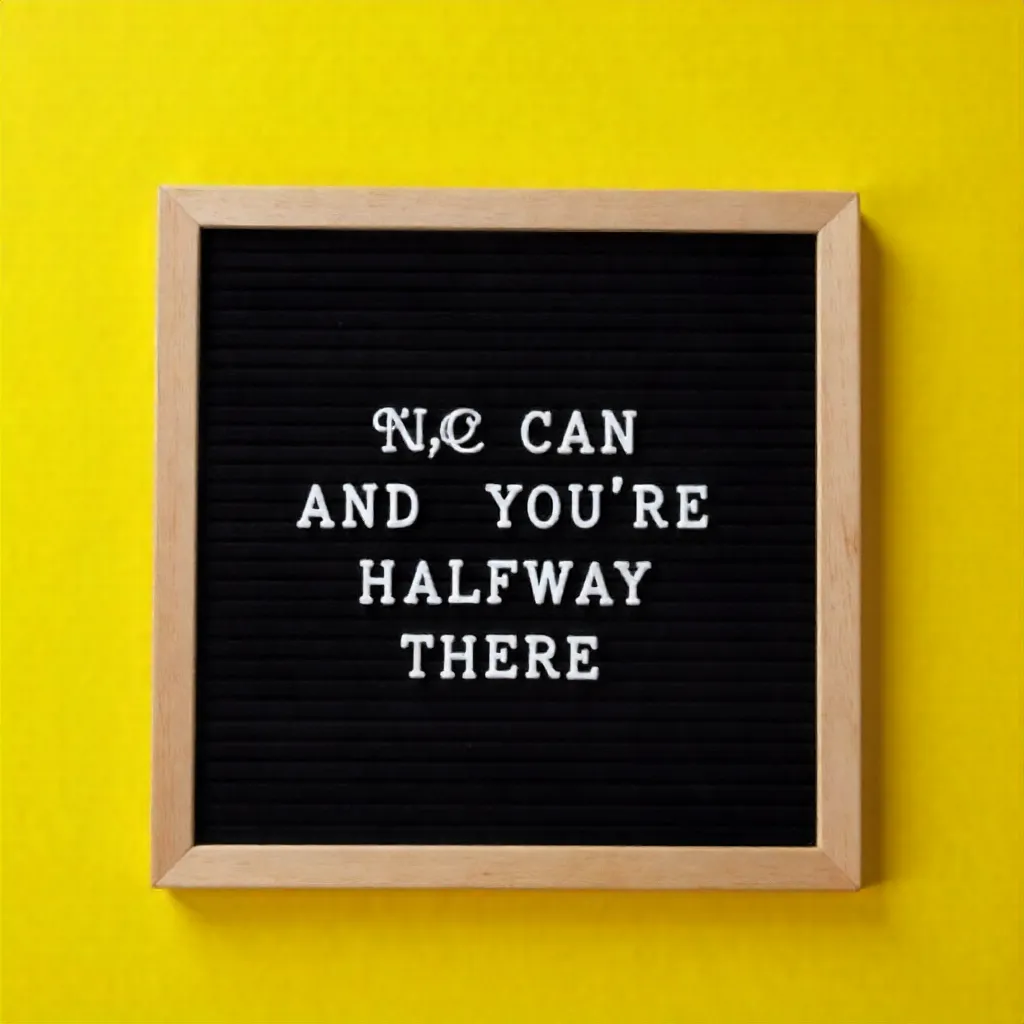 Motivational Quote on Black Letter Board with Yellow Backdrop