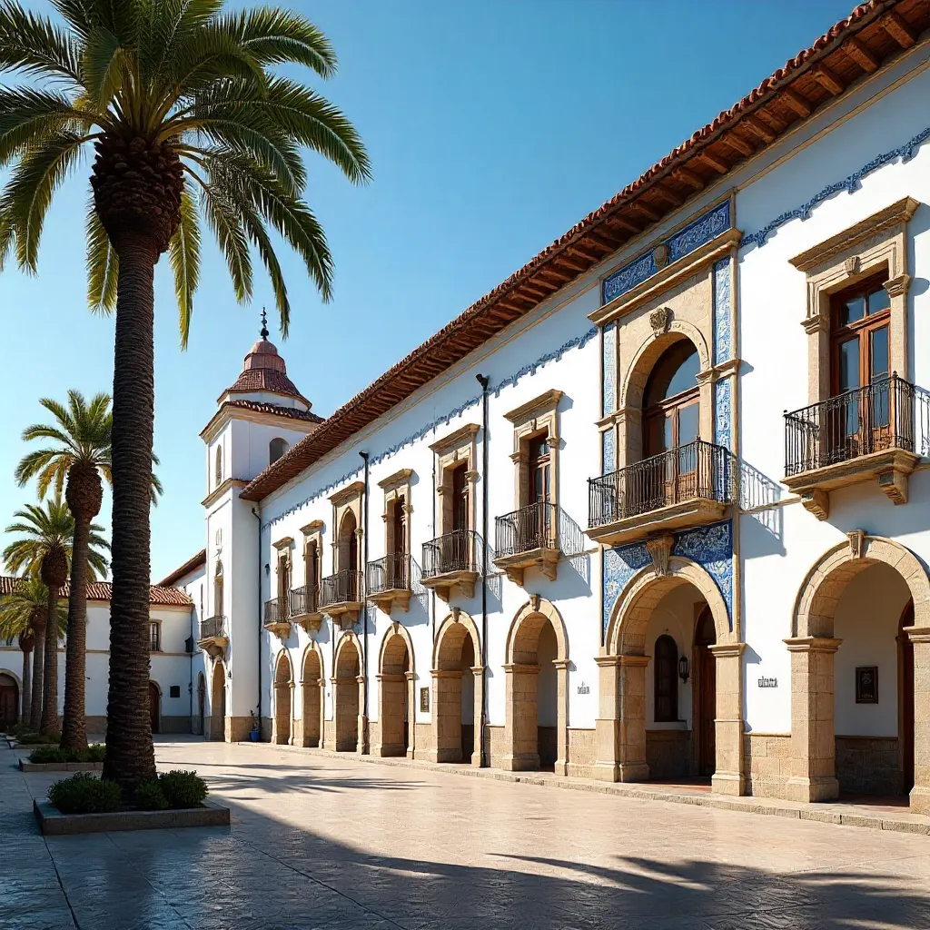 Seville Historic Building Under a Clear Blue Sky