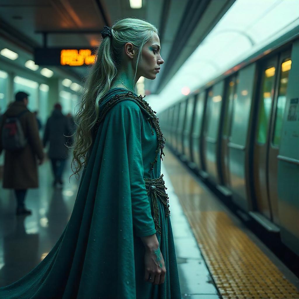 Selkie at the Neon Train Station