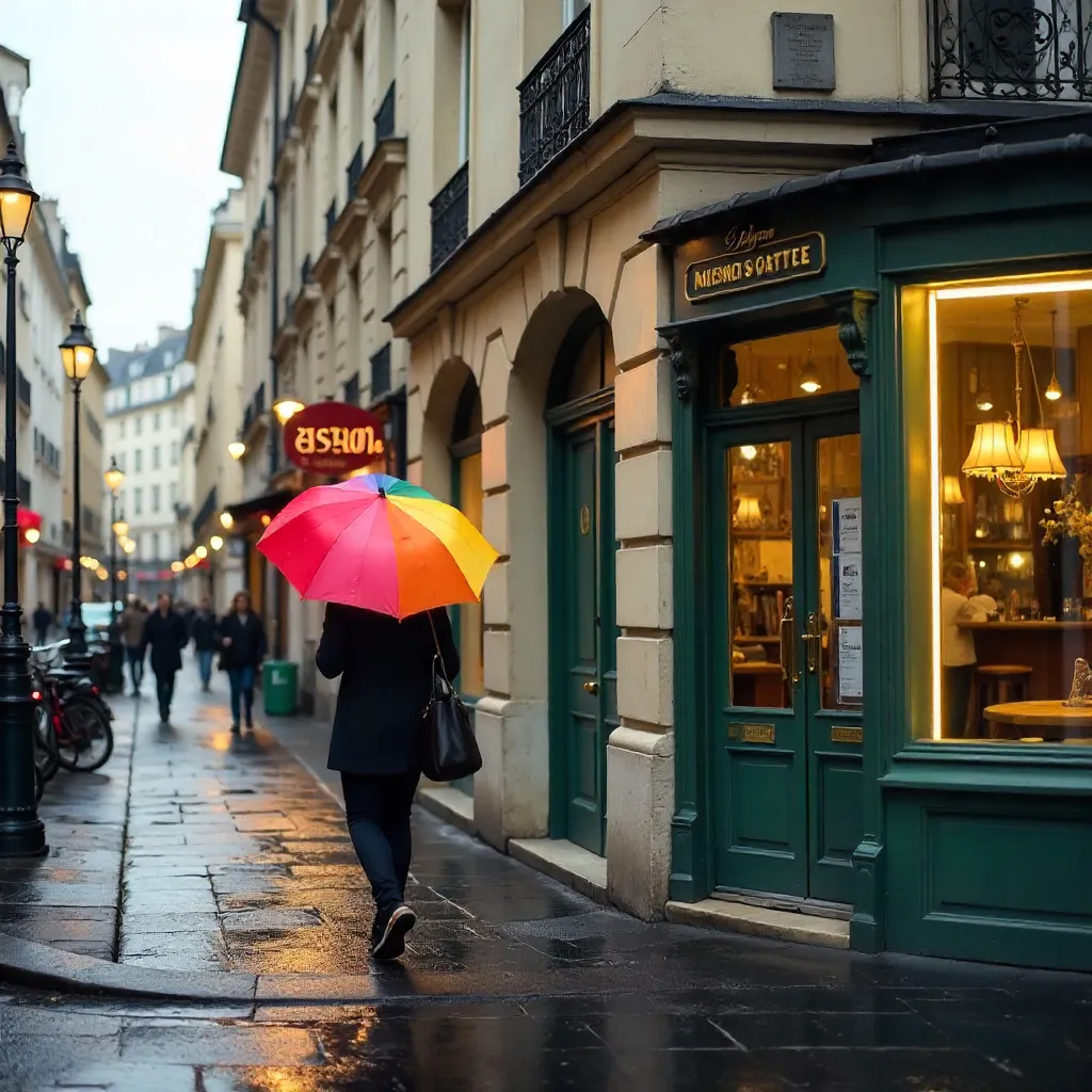 Colorful Umbrella by the Paris Post Office