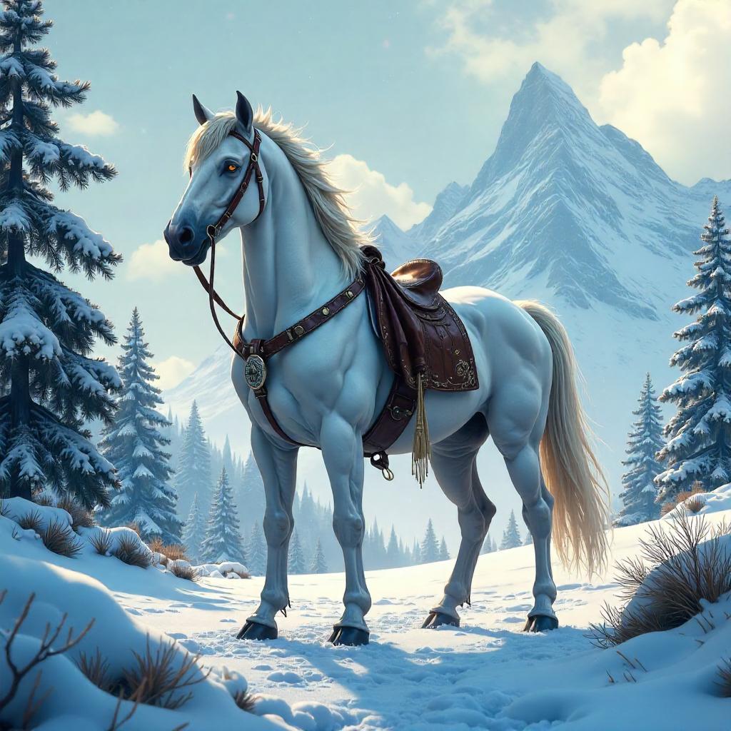 Centaur in a Snowy Winter Landscape