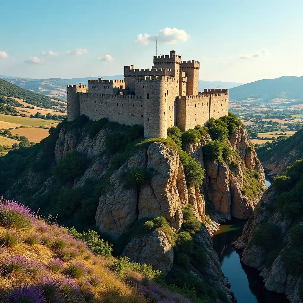 Majestic Fort in Occitanie Under a Clear Azure Sky