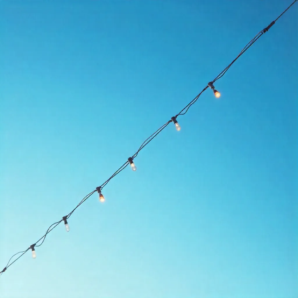 Diagonal String Lights: Minimalist Geometric Sky