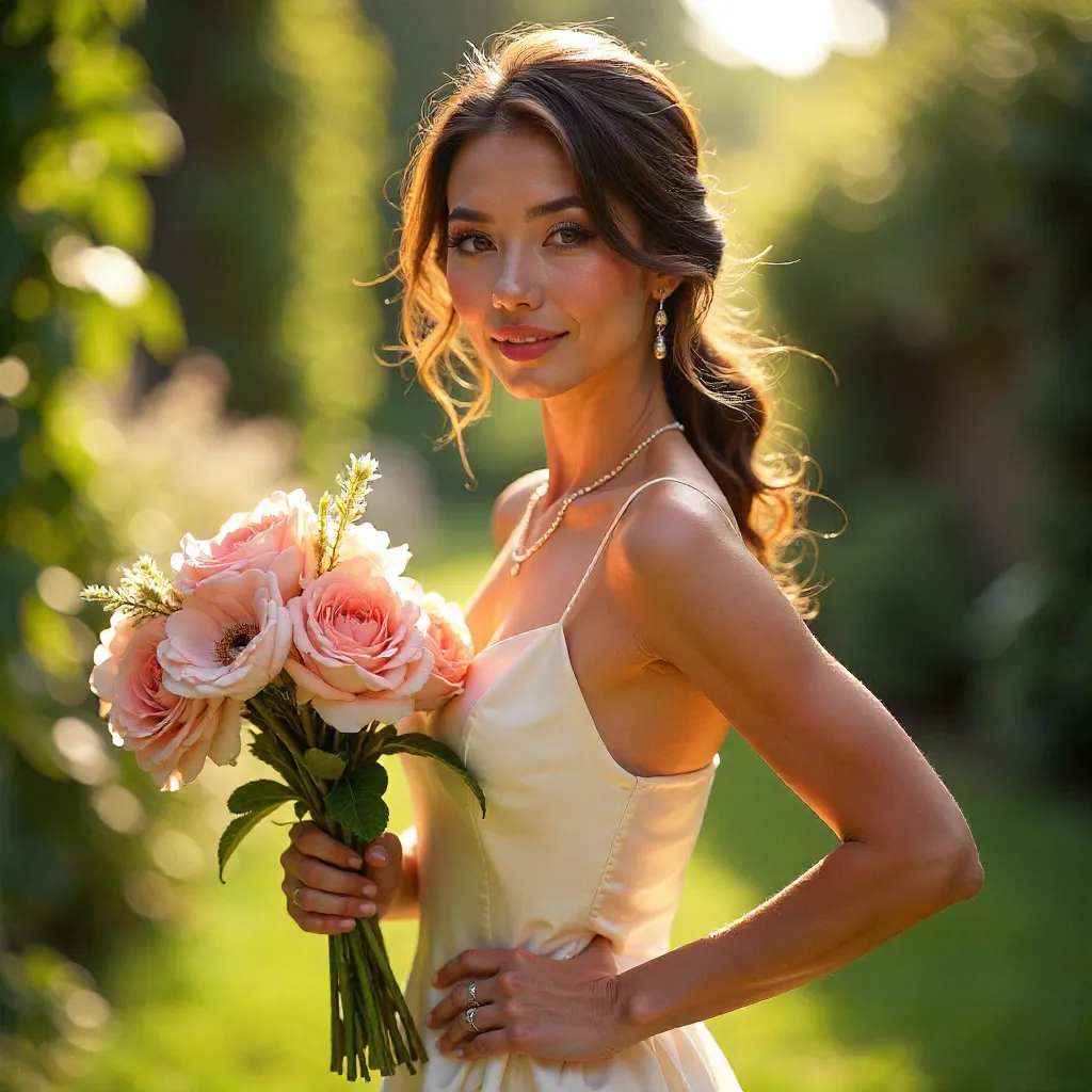 Graceful Bloom: An Elegant Fashion Portrait