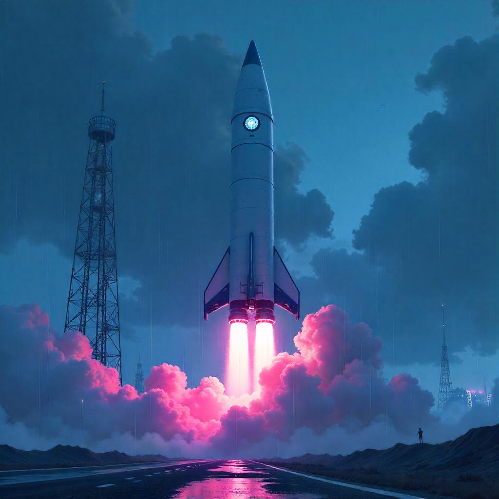 Dense Fog Anime Rocket on Misty Launch Pad