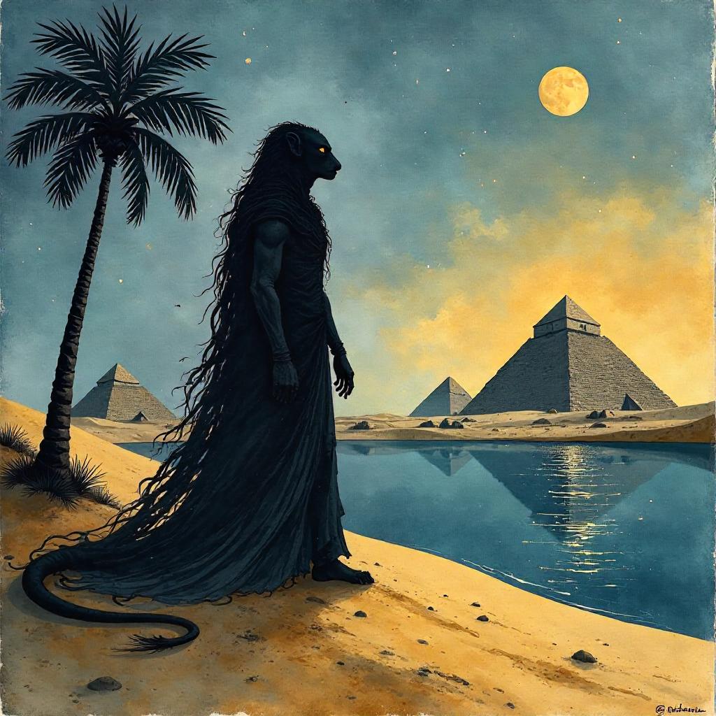 Shadow Entity Over Ancient Egyptian Sands