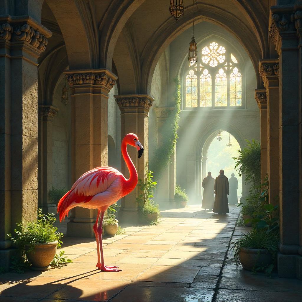 Flamingo in a Sacred Monastery - Concept Art