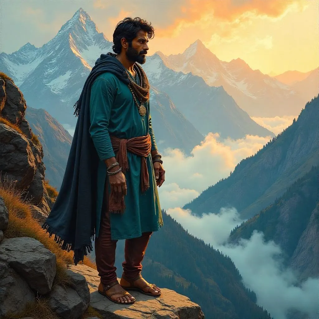 Radiant Indian Gentleman in Mountain Light