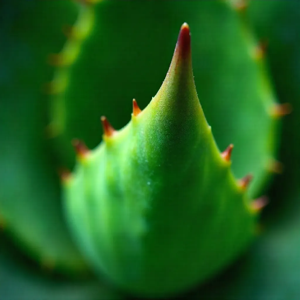 Macro close-up of vibrant agave leaves