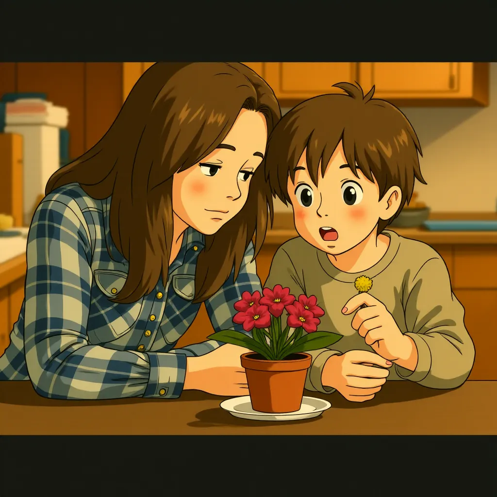 Brie Larson and Jacob Tremblay in Room (2015) - Anime style