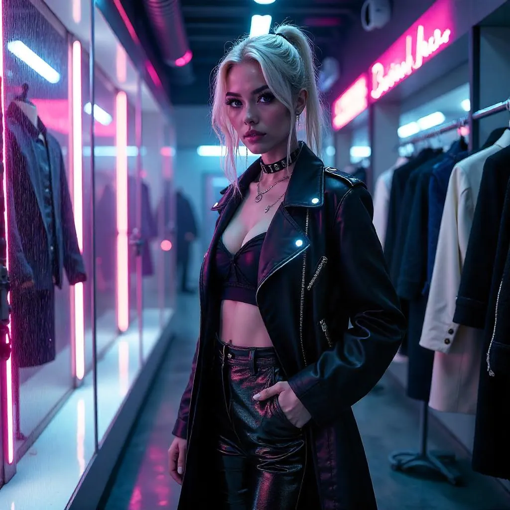 Neon Cyberpunk Boutique Muse