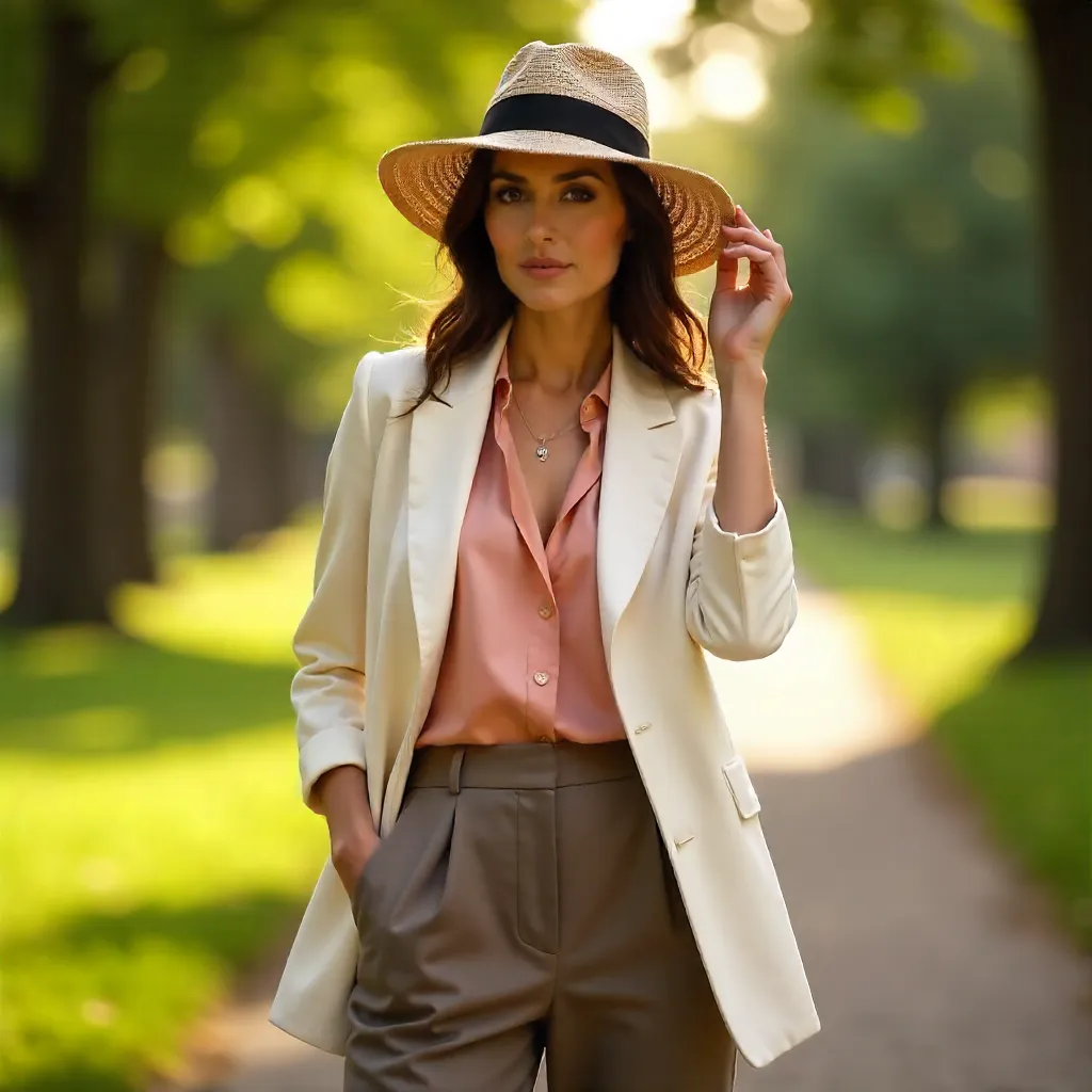 Sunlit Haute Couture Portrait Outdoors