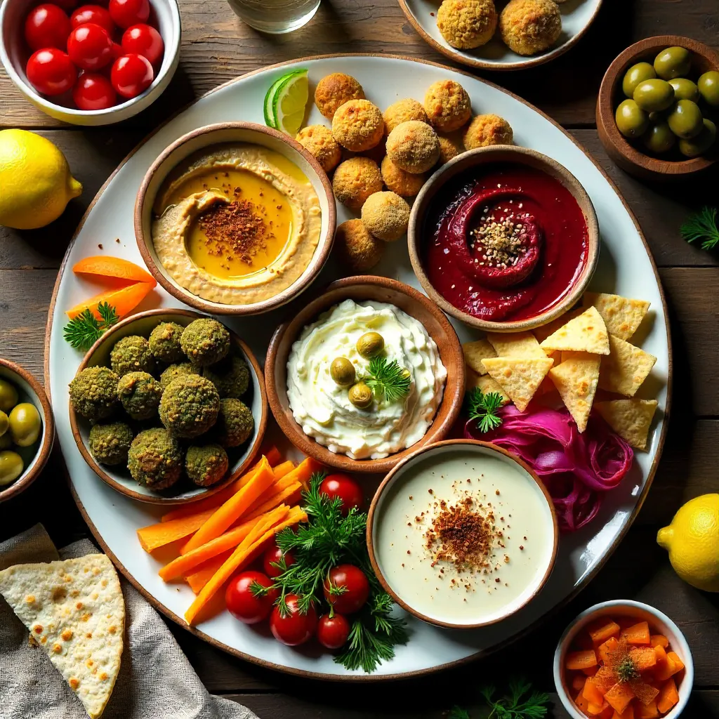 Vibrant Mediterranean Mezze Platter