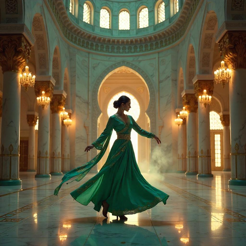 Dancer in a Grand Mosque: Digital Art Dream