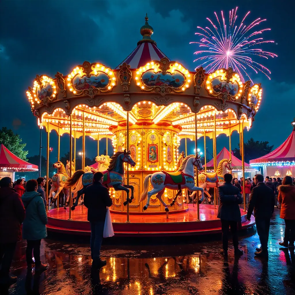 Nighttime Carousel Carnival: Luminous Joy
