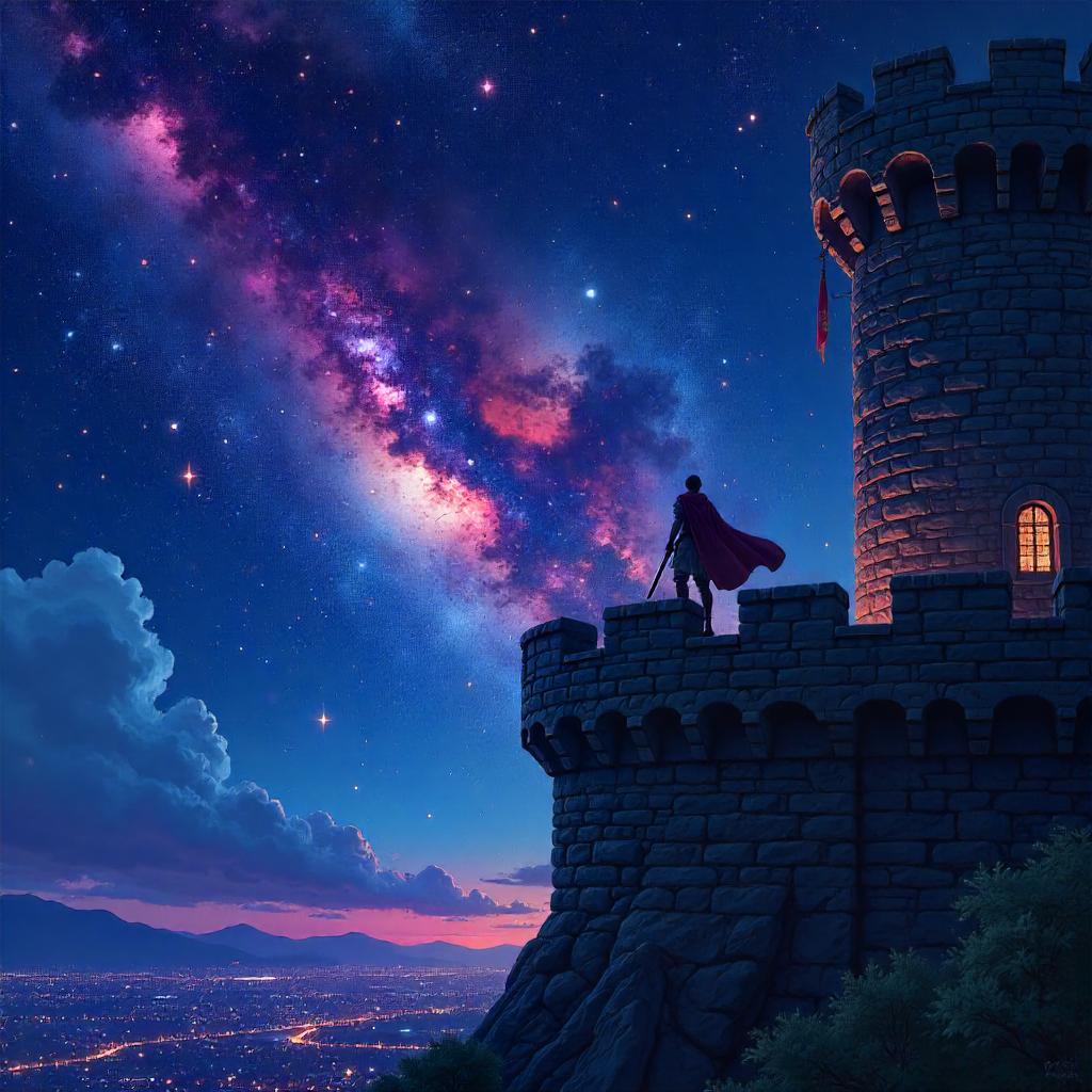 Galaxy Nights over the Castle Battlements