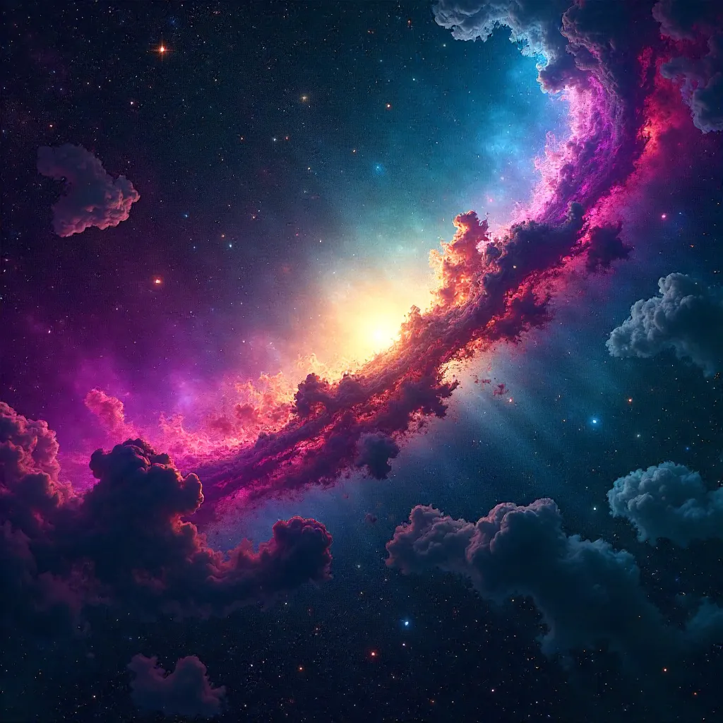 Vast Colorful Nebula Panorama of Starry Space