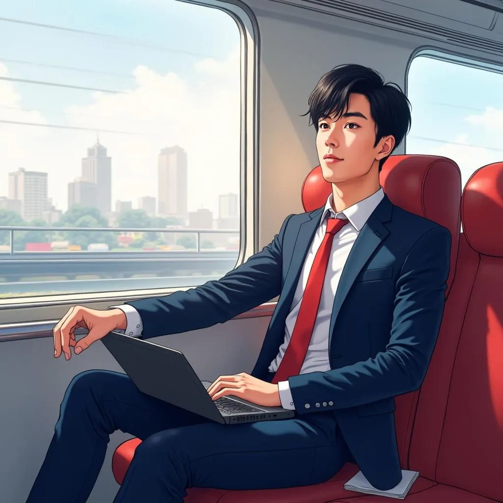 Transit Professional: Anime Gentleman on a Train