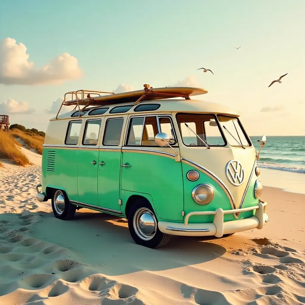 Retro Coastal Van by Corpus Christi Beach