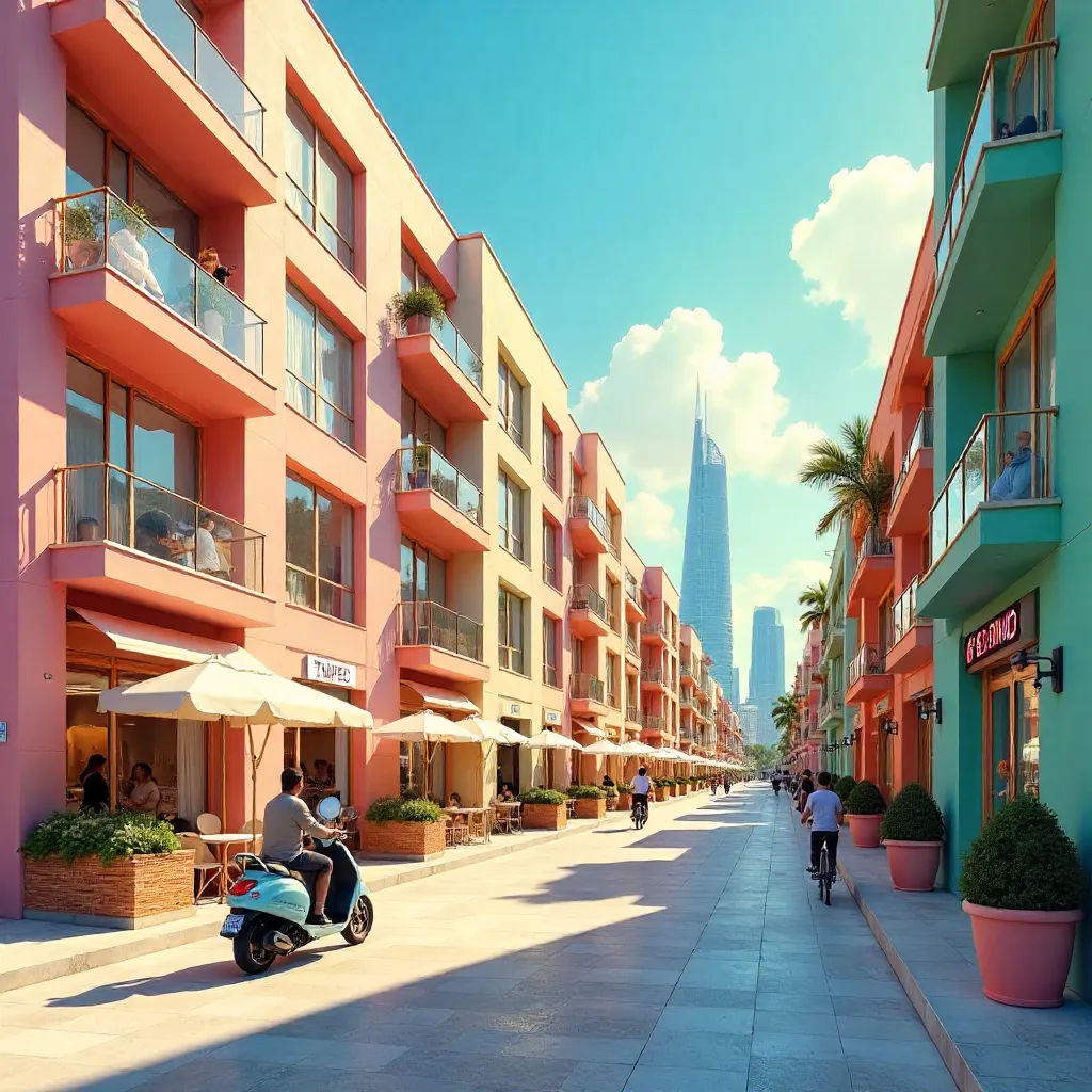 Pastel Cityscape: Contemporary Urban Colors