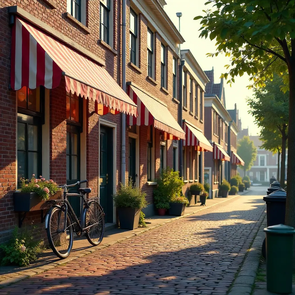 Volendam Charm: Brick Houses, Awnings, and Bicycles