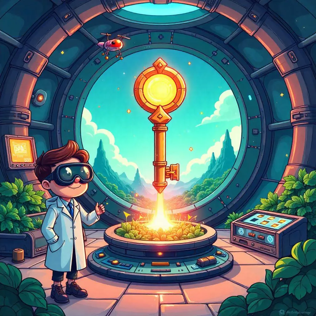 Dimensional Key in a Terraforming Station - Cartoon