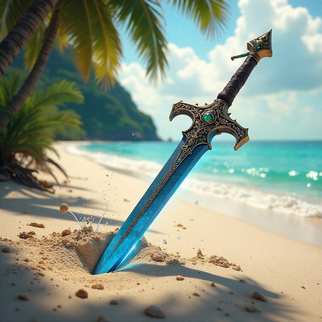 Enchanted Sword on a Tropical Island