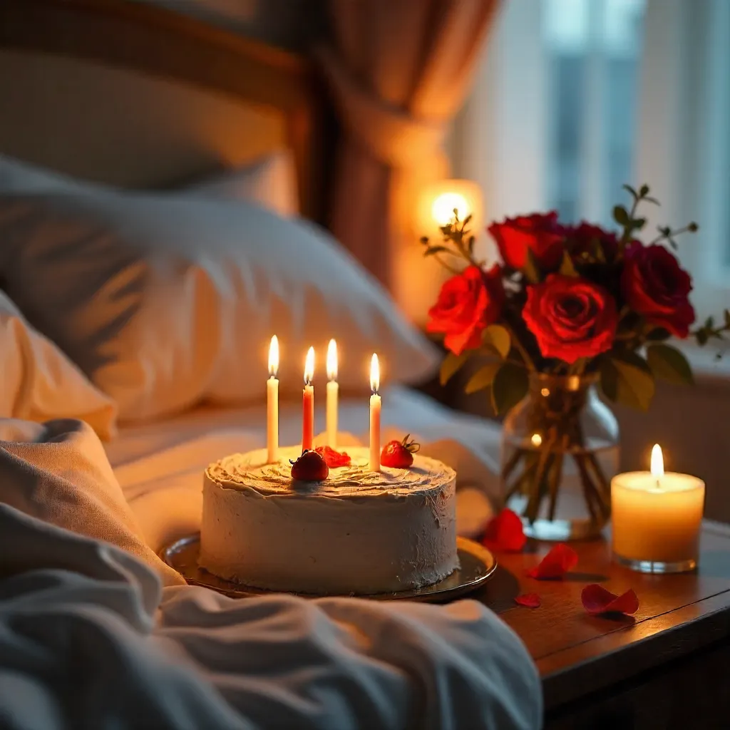 Romantic Bedroom Birthday Surprise by Candlelight