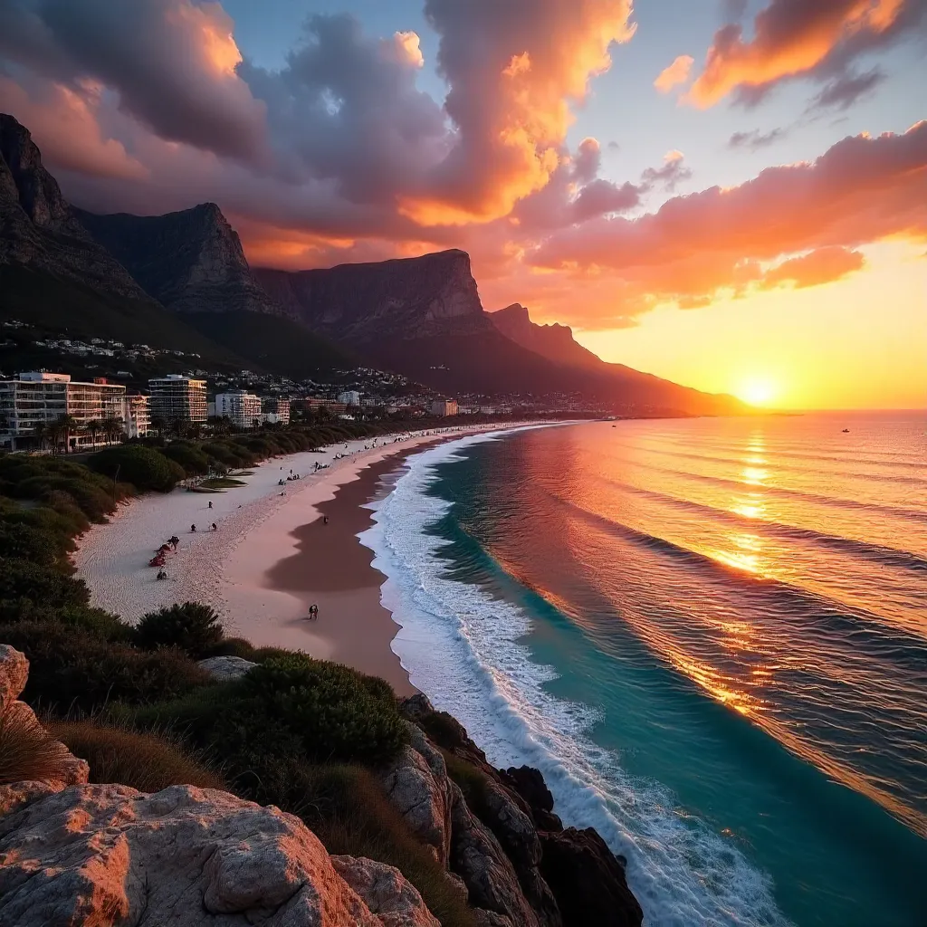 Golden Sunset over Twelve Apostles and Camps Bay