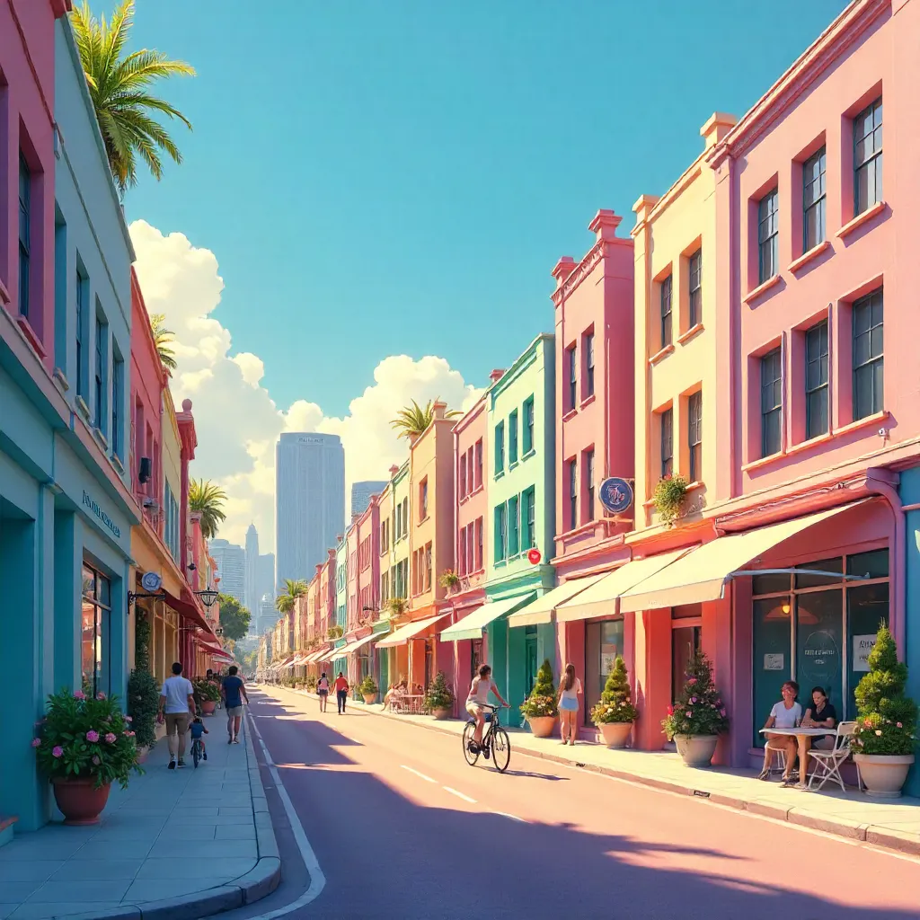 Pastel Cityscape: Contemporary Urban Colors