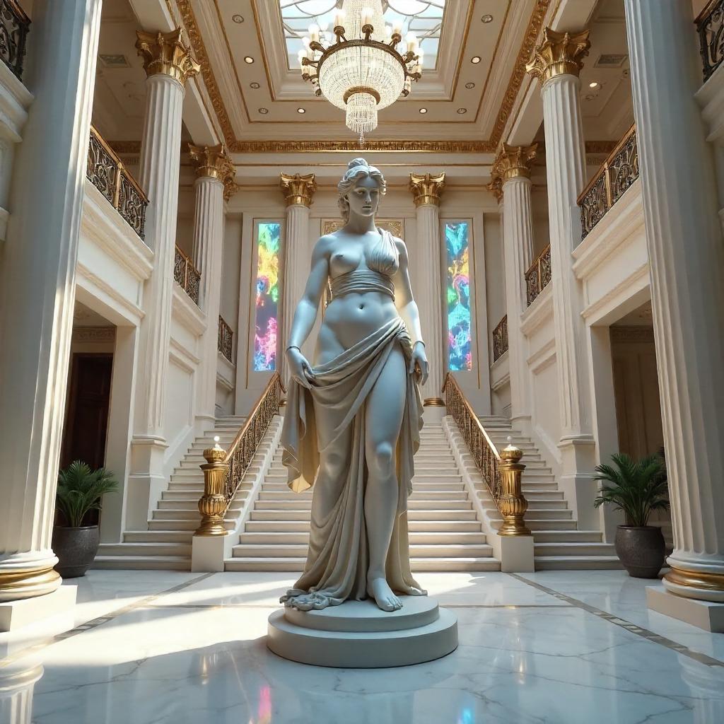 Statue in a Grand Mansion — Digital Art