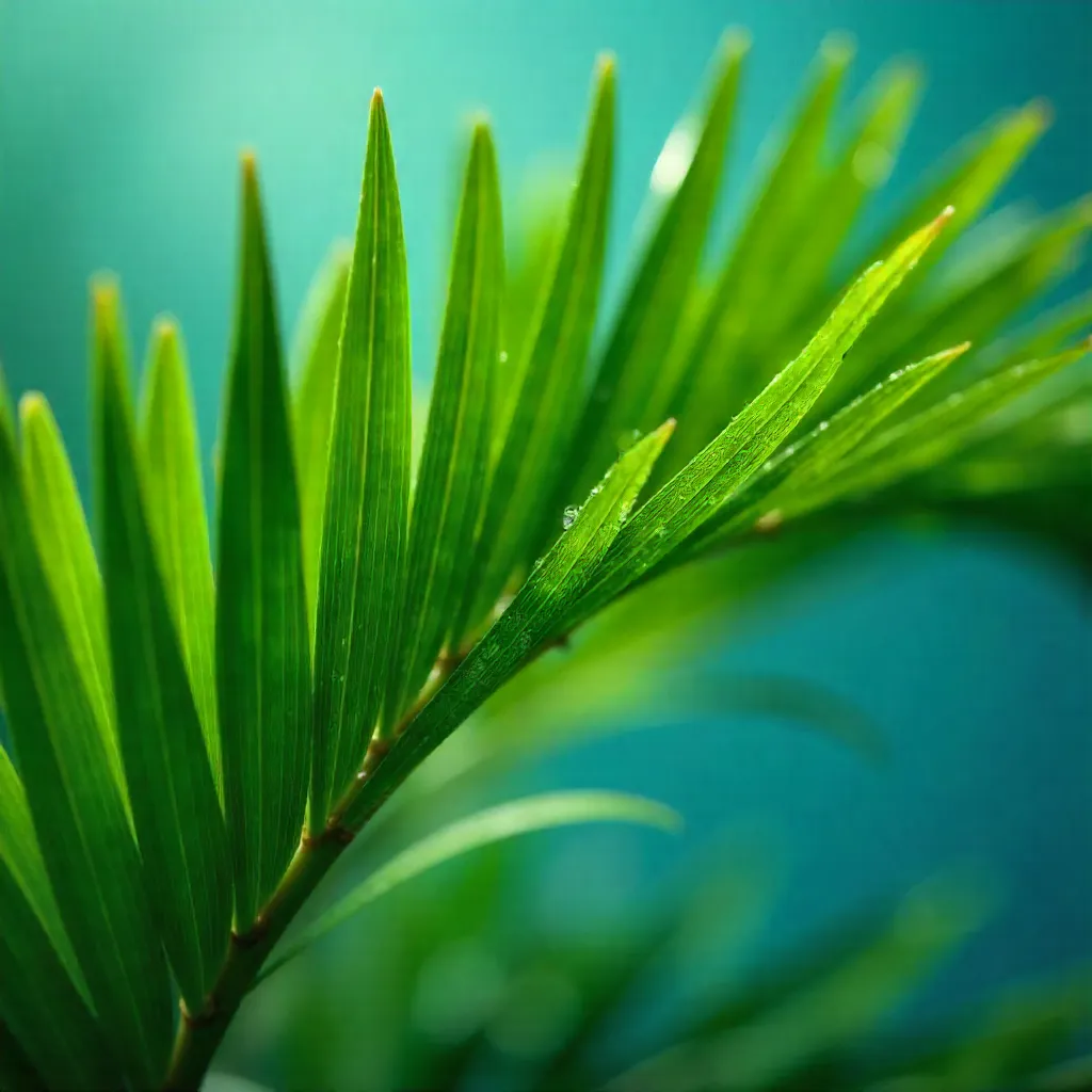Vibrant Palm Leaves Against a Clear Blue Sky