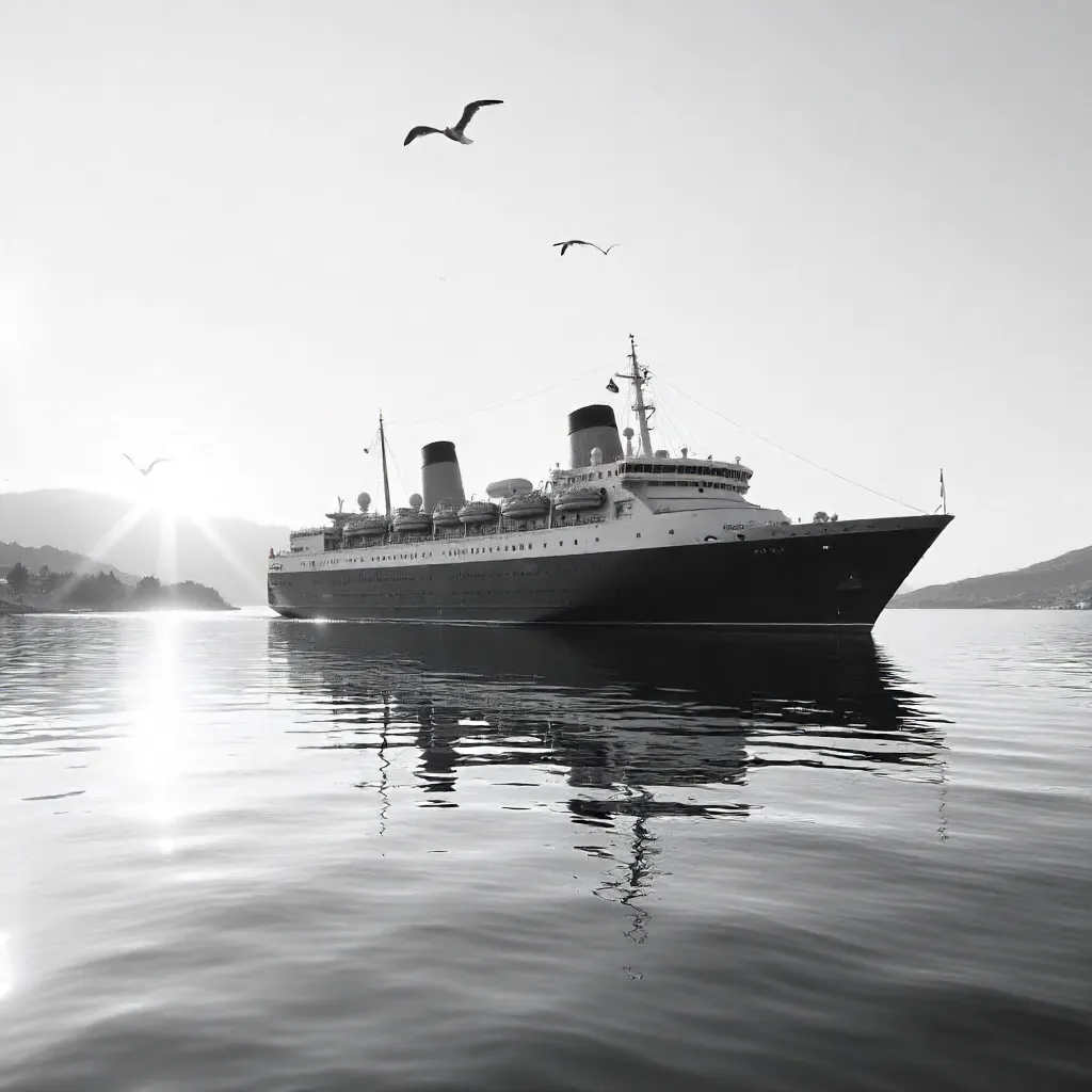 Monochrome Serenity off Kuşadası coast