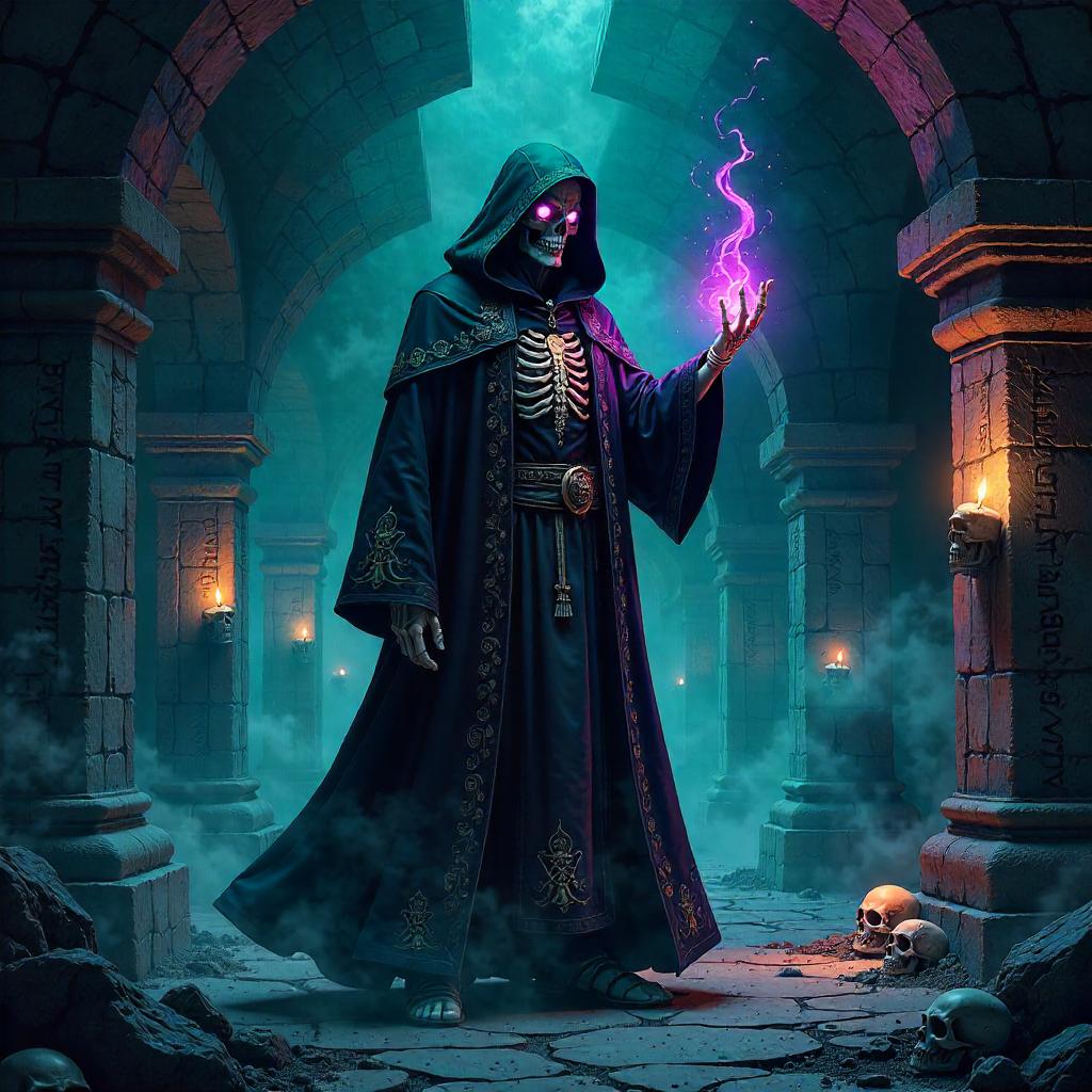 Anime Necromancer in the Crypt