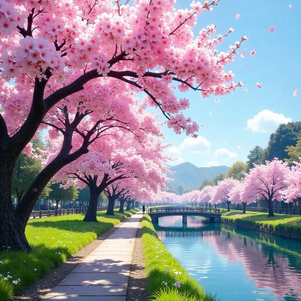 Cherry Blossoms Over Tokyo: Spring Sky Portrait