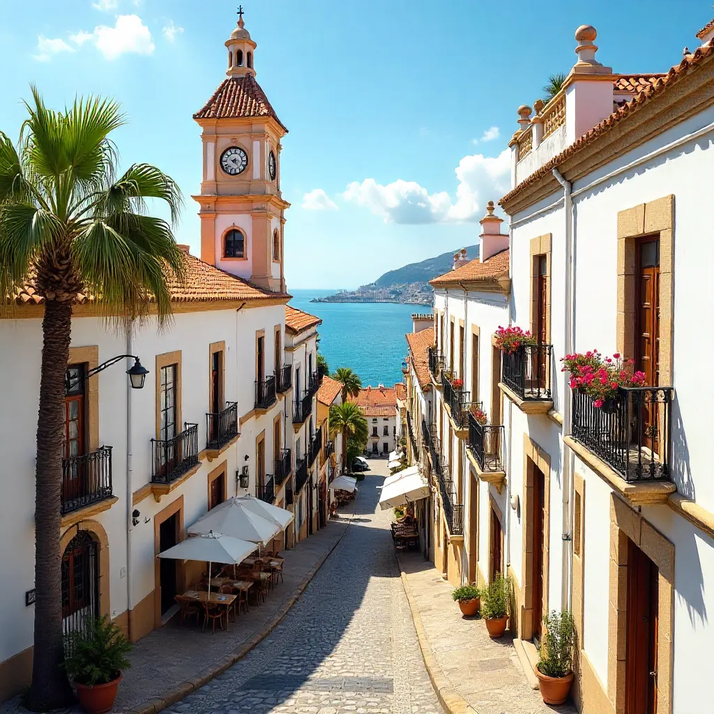 Sunny Málaga: Classic Clock Tower in the City Center