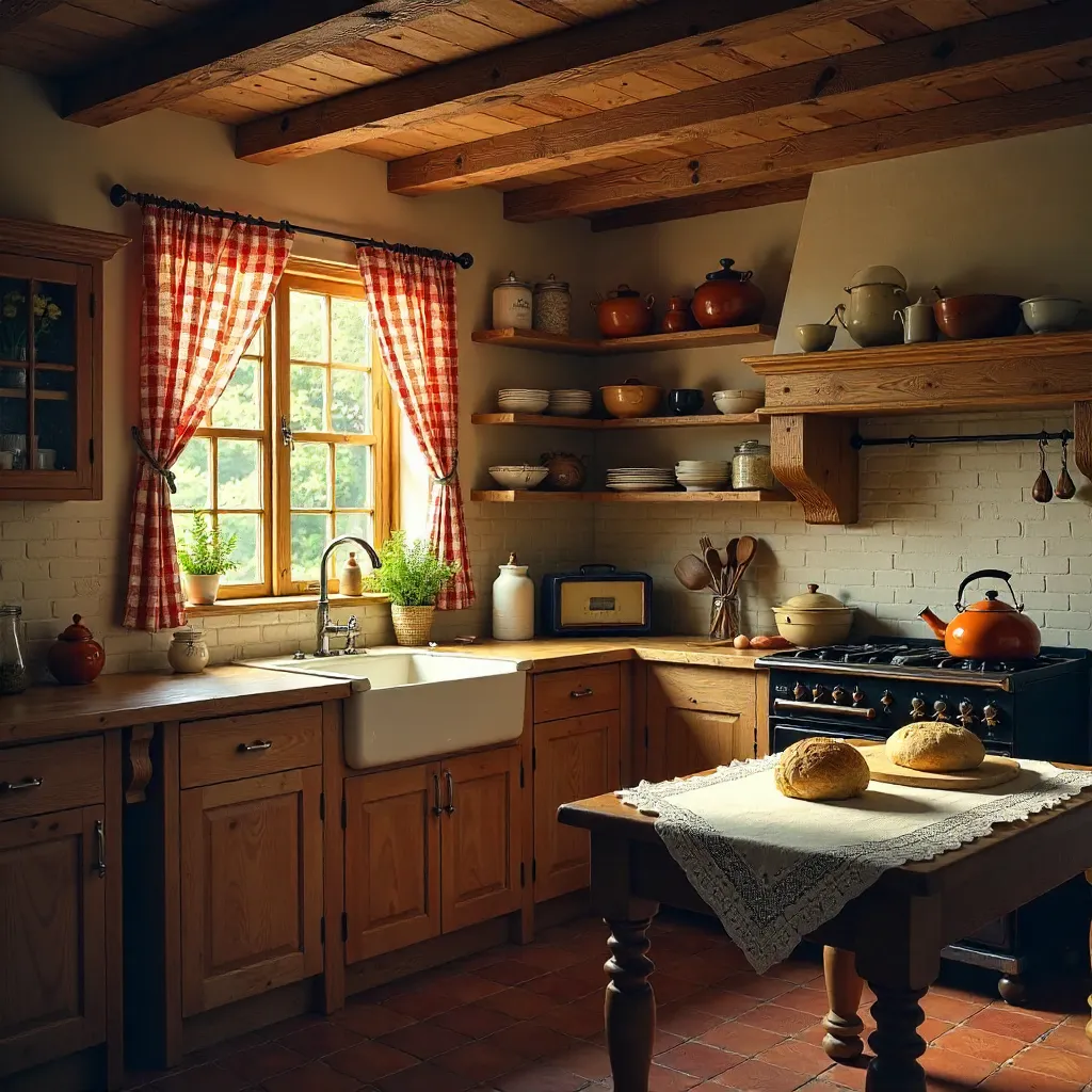 Cozy Vintage Kitchen with Rustic Warmth