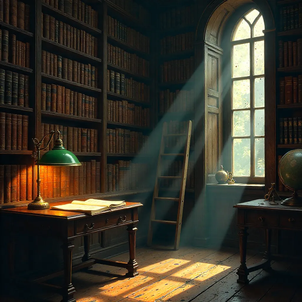 Dim Library of Leatherbound Tomes
