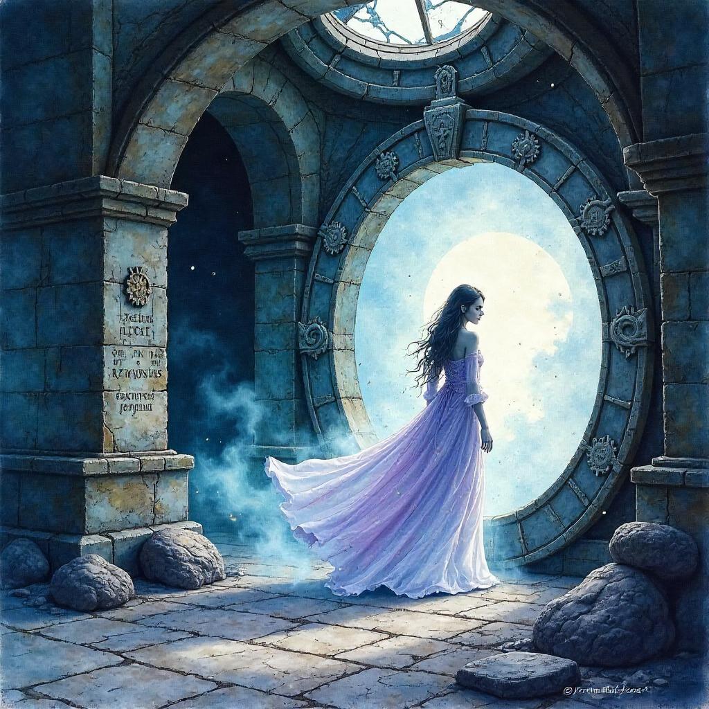 Ghost in a Watercolor Portal Chamber