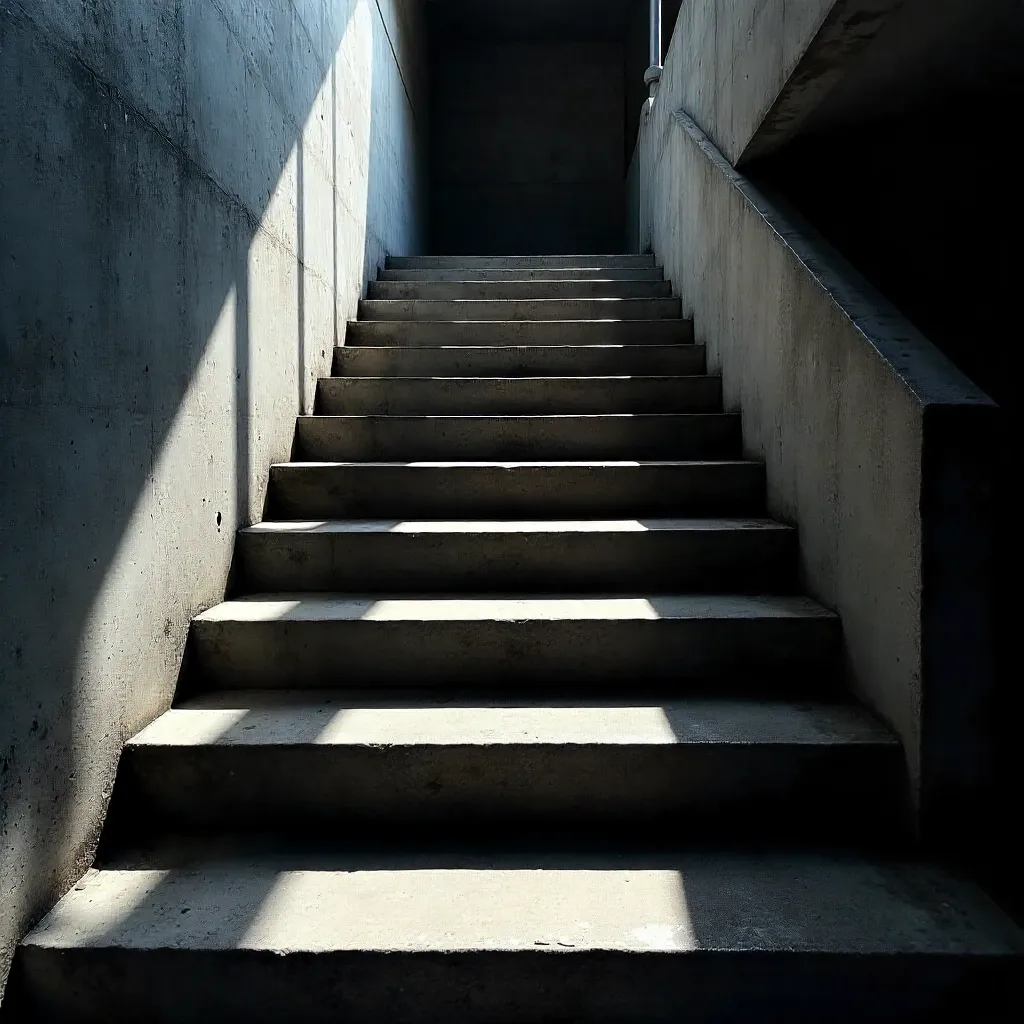 Dramatic Light and Shadow on Abstract Steps