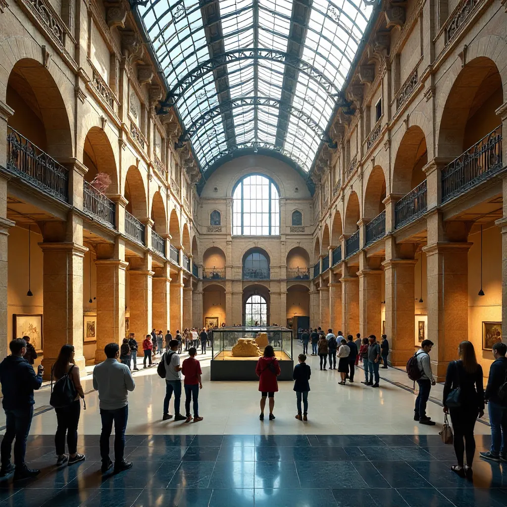 Vibrant Rijksmuseum Atrium: Modern Light & Activity