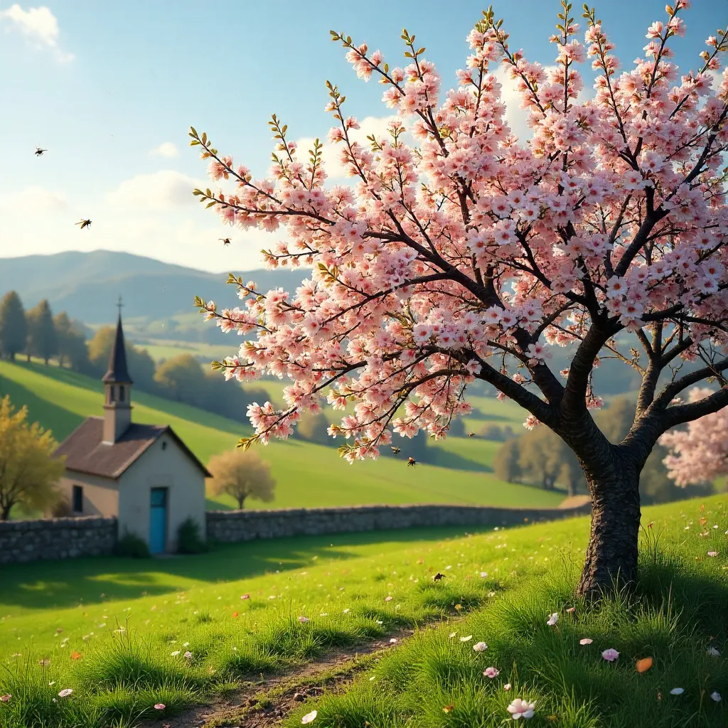 Spring Hawthorn Bloom in Nouvelle-Aquitaine, France