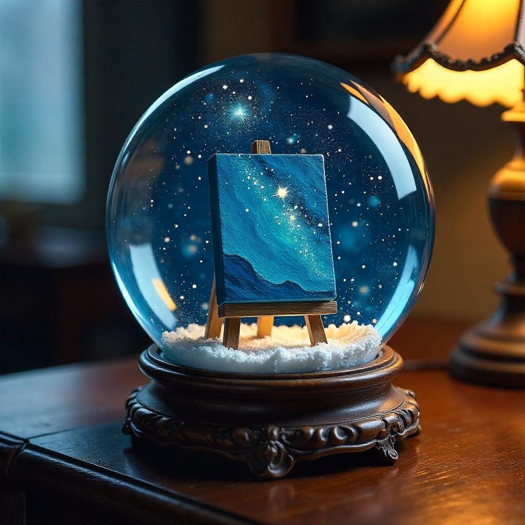 Constellation Oil-Painting Inside a Snow Globe
