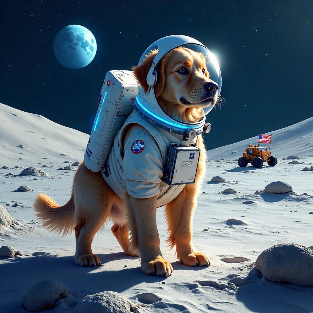 Lunar Paws: A Digital Dog on the Moon