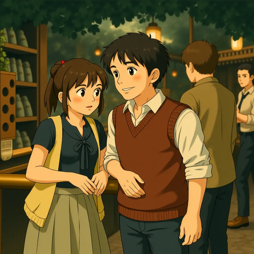 Zooey Deschanel and Joseph Gordon-Levitt in 500 Days of Summer (2009) - Anime style